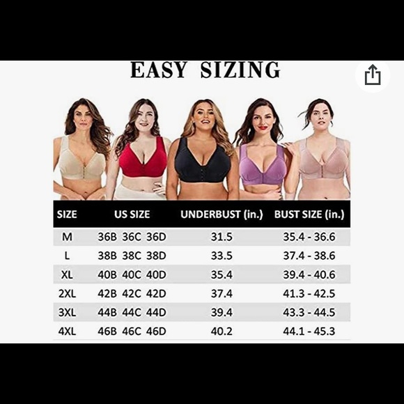 Other - Plus size front closure push up wireless sports bra